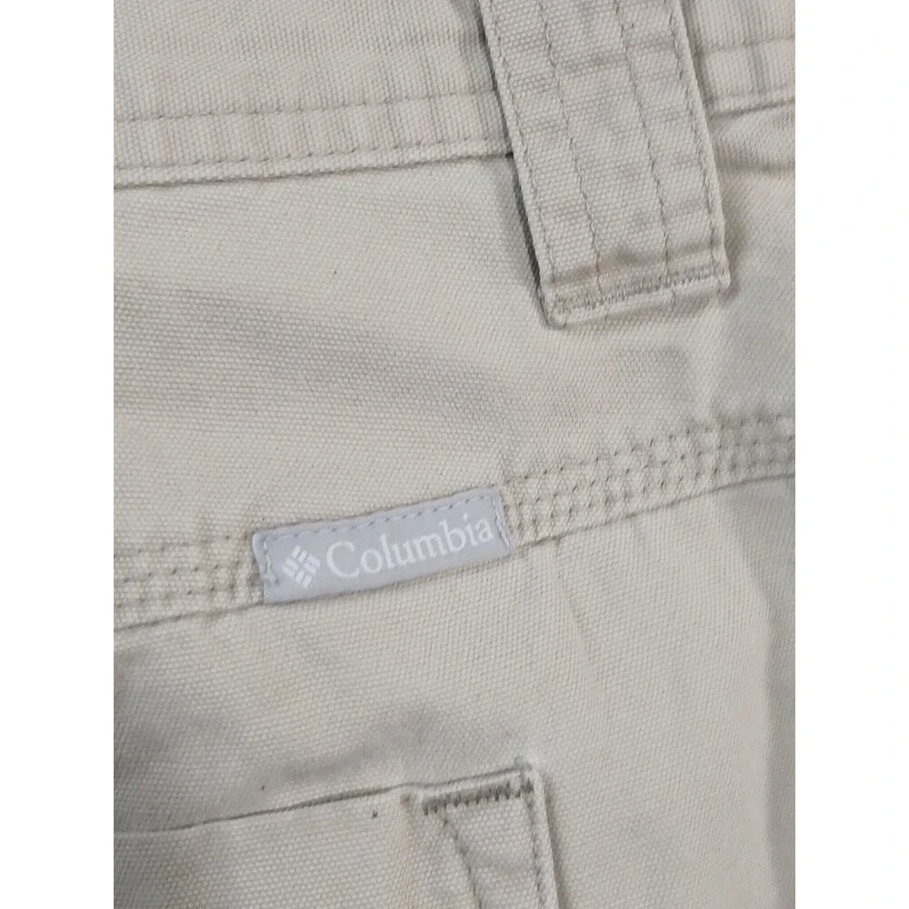Columbia Mens Cargo Hiking Shorts Size 36 Khaki Omni Shield Stain Repellent 10in